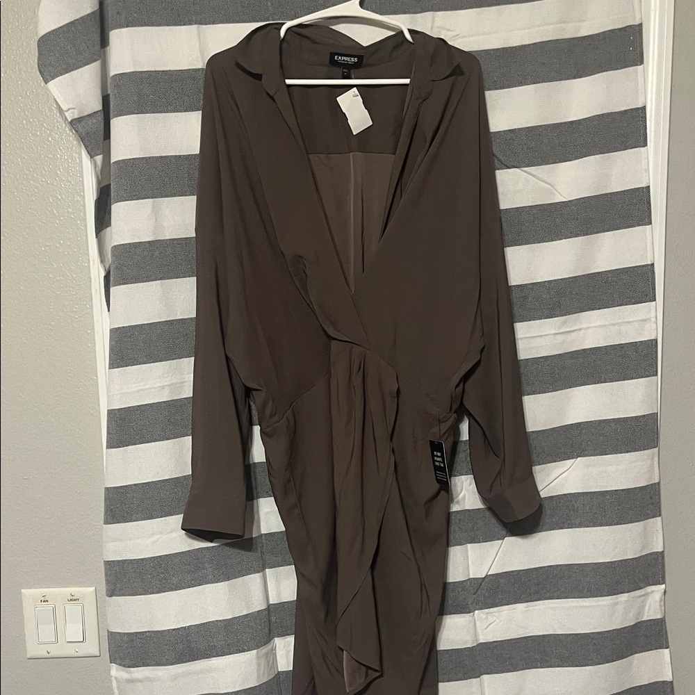Express Mocha Wrap Dress